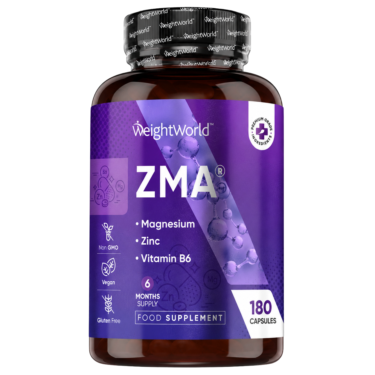 WeightWorld ZMA Magnesium Zinc and Vitamin B6 180 Capsules