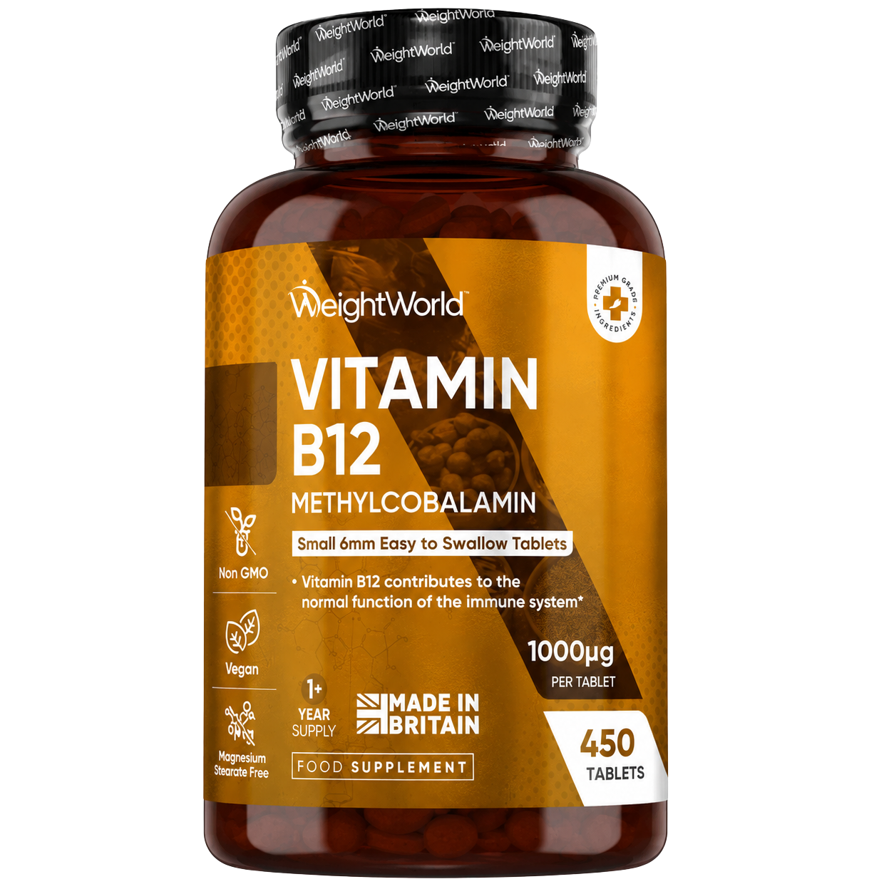 WeightWorld Vitamin B12 Methylcobalamin 1000µg – 450 Tablets