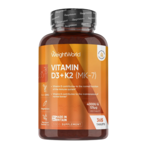 WeightWorld Vitamin D3 4000IU + K2 (MK-7) 125mcg 365 Tablets