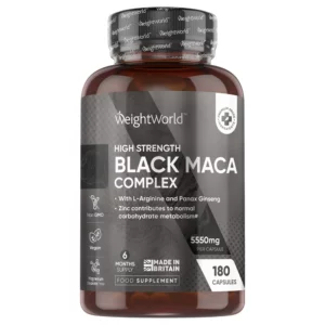 weightworld black maca complex 5550mg 180capsules uk front (1)
